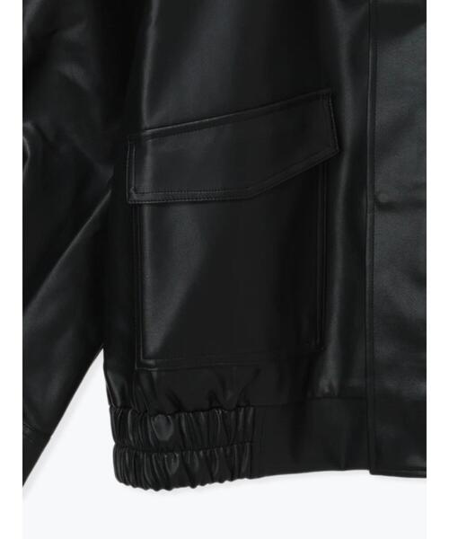 ehka sopo（エヘカソポ）の「エコレザージャケット（ブルゾン・レディース・モカ/ブラウン/ブラック・F）」の14枚目の写真