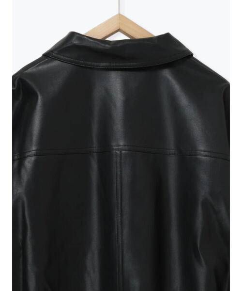 ehka sopo（エヘカソポ）の「エコレザージャケット（ブルゾン・レディース・モカ/ブラウン/ブラック・F）」の15枚目の写真