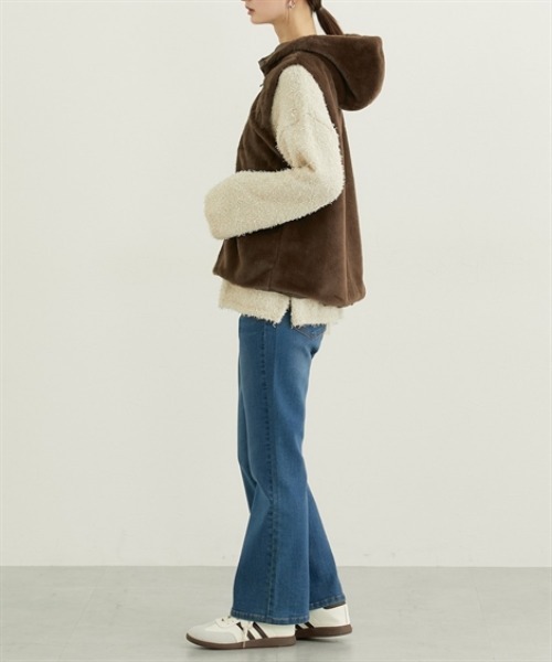 nissen（ニッセン）の「３ＷＡＹフェイクファージャケット（ファーベスト付）（その他アウター・レディース・カーキ/ブラック/ベージュ・M/L/LL/3L）」の13枚目の写真