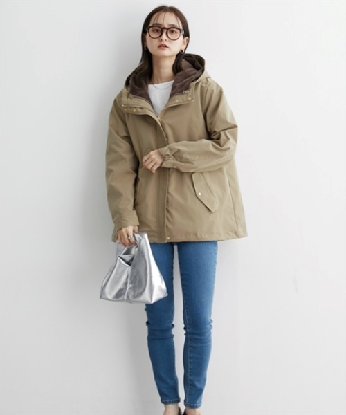 nissen（ニッセン）の「３ＷＡＹフェイクファージャケット（ファーベスト付）（その他アウター・レディース・カーキ/ブラック/ベージュ・M/L/LL/3L）」の22枚目の写真