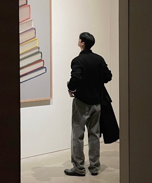 NOWLE(ノウル)の「【NOWLE】ケーブル編み ハーフジップ ポロカラー ニット(ニット/セーター・メンズ・グレー/ブラック・MEDIUM/LARGE/X-LARGE)」の5枚目の写真