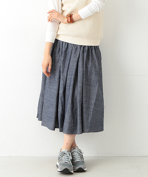 BEAMS BOY（ビームスボーイ）の「【一部予約】BEAMS BOY / サーキュラー ロングスカート（スカート・レディース・ホワイト/ブルー/ネイビー・ONE SIZE）」の3枚目の写真