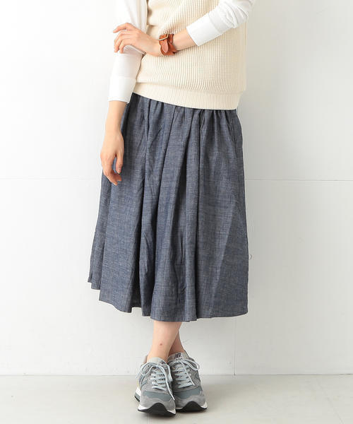 BEAMS BOY（ビームスボーイ）の「【一部予約】BEAMS BOY / サーキュラー ロングスカート（スカート・レディース・ホワイト/ブルー/ネイビー・ONE SIZE）」の14枚目の写真