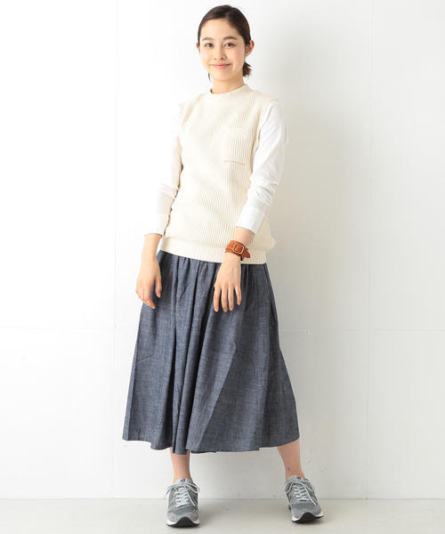 BEAMS BOY（ビームスボーイ）の「【一部予約】BEAMS BOY / サーキュラー ロングスカート（スカート・レディース・ホワイト/ブルー/ネイビー・ONE SIZE）」の18枚目の写真