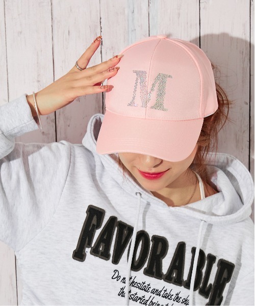 セール】《ラインストーンロゴ×Mデザイン》レディース キャップ