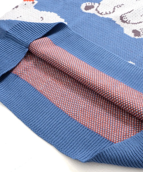 Revo.（レボ）の「アニマルパターン 総柄ジャガード ルーズニット プルオーバー 白熊 白くま シロクマ（ニット/セーター・メンズ・オフホワイト/ブルー・M/L）」の7枚目の写真