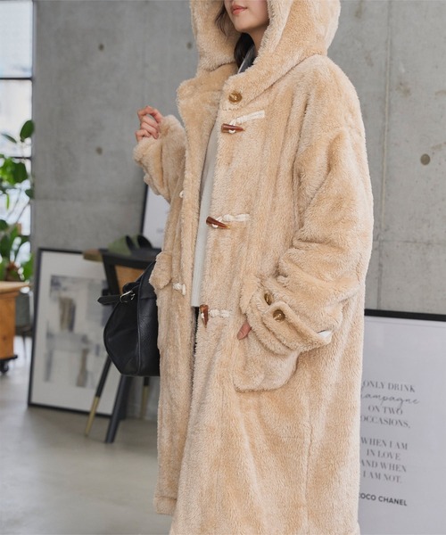 セール】ファーフリースダッフルコート（ダッフルコート）｜KOBE