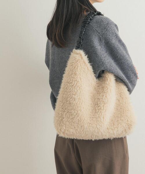 URBAN RESEARCH DOORS(アーバンリサーチドアーズ)の「ファーハンドルバッグ(トートバッグ・レディース・ブラウン/アイボリー・ONE)」の5枚目の写真