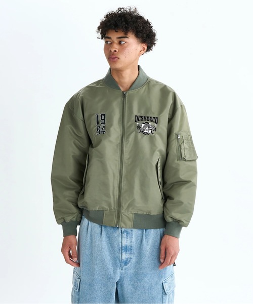 DC SHOES（ディーシーシューズ）の「25 FLIGHT JACKET/DCフライトジャケット(MA-1)（MA-1・メンズ・ブラック/グリーン系その他2/グリーン系その他・MEDIUM/LARGE/X-LARGE）」の2枚目の写真
