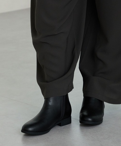 WA ORiental TRaffic（ダブルエーオリエンタルトラフィック）の「プチメタル フラット ショートブーツ /52408 厚手クッション（ブーツ・レディース・ブラック/ブラウン/ベージュ・S/M/L/LL/3L/SS）」の10枚目の写真