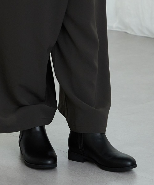 WA ORiental TRaffic（ダブルエーオリエンタルトラフィック）の「プチメタル フラット ショートブーツ /52408 厚手クッション（ブーツ・レディース・ブラック/ブラウン/ベージュ・S/M/L/LL/3L/SS）」の11枚目の写真