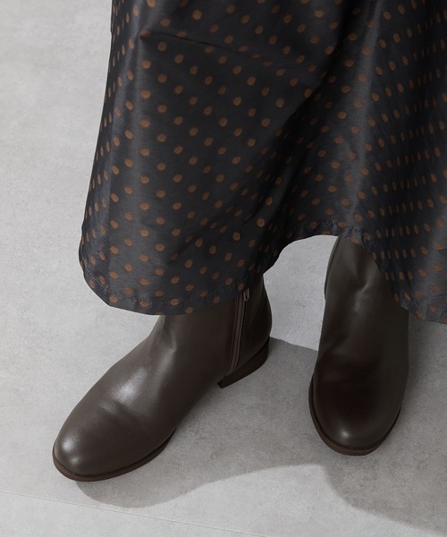 セール】プチメタル フラット ショートブーツ /52408 厚手クッション