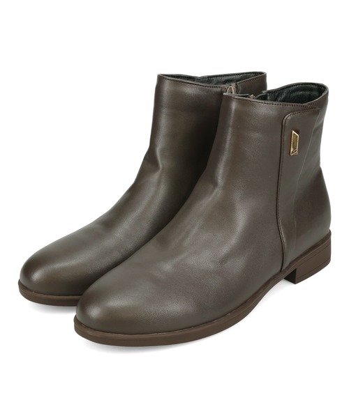 WA ORiental TRaffic（ダブルエーオリエンタルトラフィック）の「プチメタル フラット ショートブーツ /52408 厚手クッション（ブーツ・レディース・ブラック/ブラウン/ベージュ・S/M/L/LL/3L/SS）」の21枚目の写真