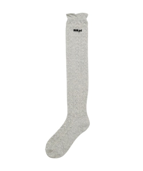 MILKFED.（ミルクフェド）の「LACE LONG SOCKS（ソックス/靴下・レディース・アッシュ/ブラック/ホワイト・ONE SIZE）」の4枚目の写真
