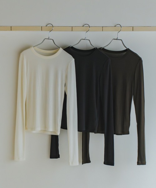 lit(リット)の「Double Binder Tops(Tシャツ/カットソー・レディース・カーキブラウン/チャコールグレー/オフホワイト・FREE)」の1枚目の写真