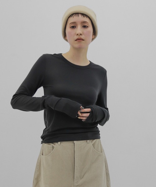 lit(リット)の「Double Binder Tops(Tシャツ/カットソー・レディース・カーキブラウン/チャコールグレー/オフホワイト・FREE)」の2枚目の写真