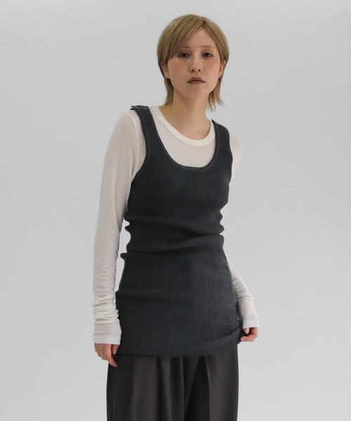 lit(リット)の「Double Binder Tops(Tシャツ/カットソー・レディース・カーキブラウン/チャコールグレー/オフホワイト・FREE)」の18枚目の写真