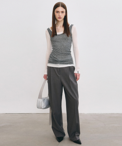 NICK&NICOLE(ニックアンドニコール)の「NICOLE MINIMAL LABEL SLEEVELESS_CHARCOAL(Tシャツ/カットソー・レディース・その他・FREE)」の4枚目の写真