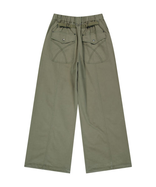 AAKAM(アーカム)の「ニーピンタックスタッズコットンパンツ(カーキ)(その他パンツ・メンズ・その他・2/1)」の3枚目の写真