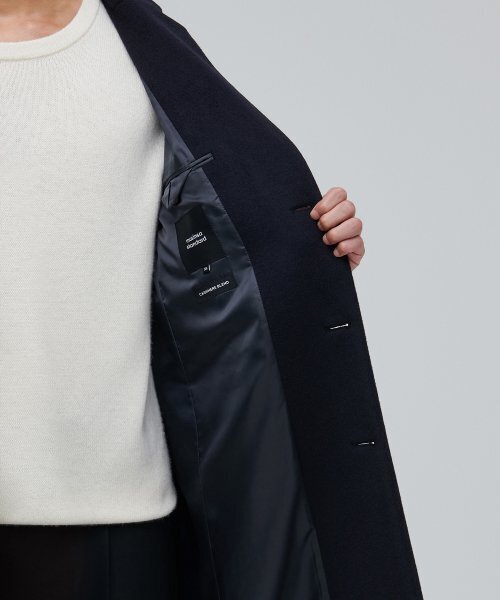 MUSINSA STANDARD(ムシンサスタンダード)の「カシミアブレンドパパショルダーシングルロングコート【ネイビー】(チェスターコート・メンズ・その他・X-LARGE/XX-LARGE/MEDIUM/LARGE)」の6枚目の写真