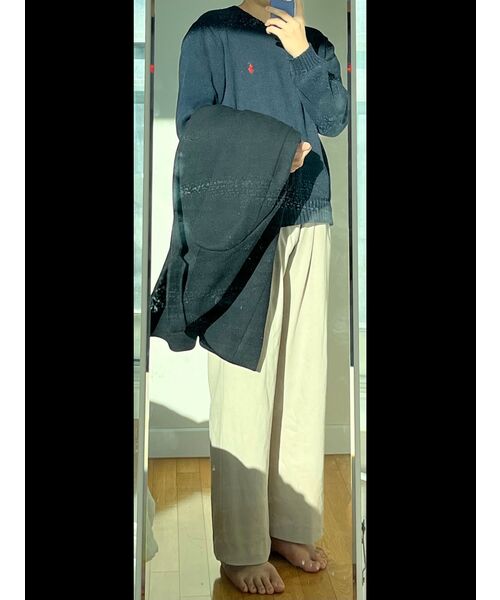 MUSINSA STANDARD(ムシンサスタンダード)の「カシミアブレンドパパショルダーシングルロングコート【ネイビー】(チェスターコート・メンズ・その他・X-LARGE/XX-LARGE/MEDIUM/LARGE)」の2枚目の写真
