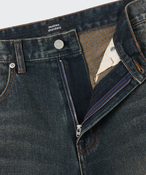 MUSINSA STANDARD（ムシンサスタンダード）の「ビッグブラシバルーンデニムパンツ[イエローダークブルー]（デニムパンツ・メンズ・その他・38/42/36/30/31/33/40/26/27/34/29/28/32）」の3枚目の写真