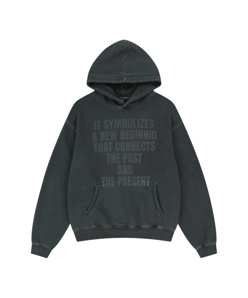 SLOWACID（スローアシッド）の「ピグメントPAPフードパーカー[チャコール]（パーカー・レディース・ダークグレー・SMALL/MEDIUM/LARGE/X-LARGE）」の3枚目の写真