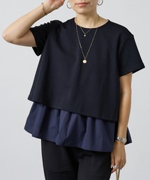 DESIGNWORKS（デザインワークス）の「【セットアップ対応】後ろタフタペプラムプルオーバー（Tシャツ/カットソー）」