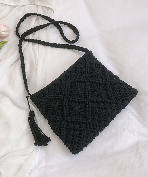 c.u.l(シーユーエル)の「かぎあみ クロシェ サコッシュ ショルダーバッグ cula1347(ショルダーバッグ・レディース・ベージュ/アイボリー/ブラック/ピンク・FREE)」の19枚目の写真