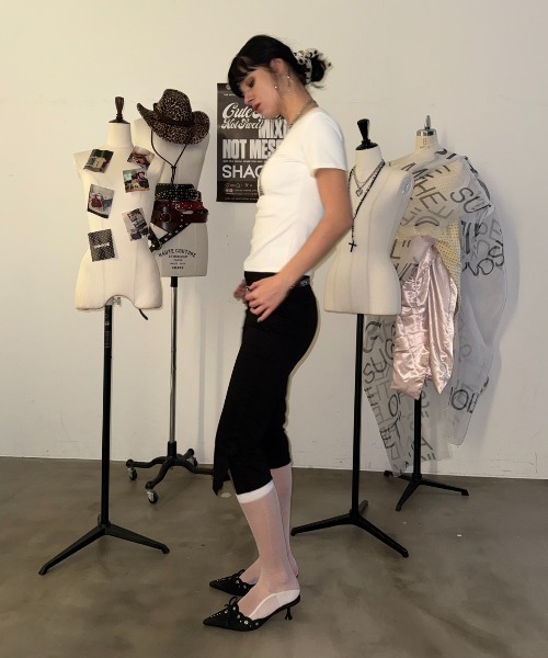 SHAGGIE(シャギー)の「ナンバーチェックタイトTシャツ(Tシャツ/カットソー・レディース・ホワイト/チャコールグレー/グリーン・FREE)」の22枚目の写真