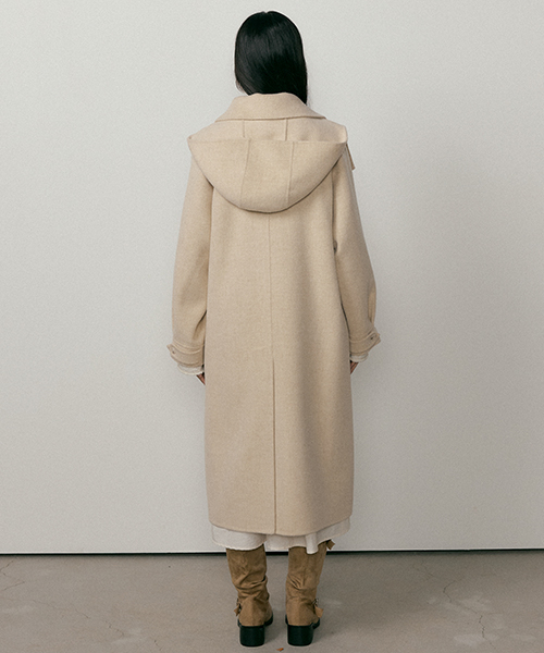 LINGSEOUL（リングソウル）の「handemade hooded long coat-beige（チェスターコート・レディース・ベージュ・FREE）」の4枚目の写真