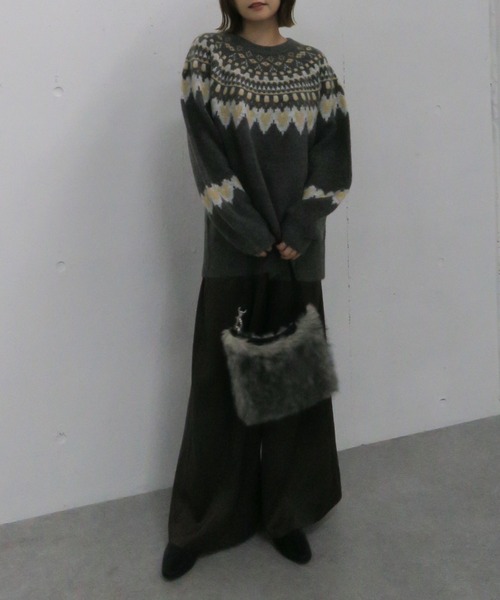 archives（アルシーヴ）の「サテンタックパンツ（その他パンツ・レディース・ネイビー/ブラウン/ベージュ・MEDIUM）」の16枚目の写真