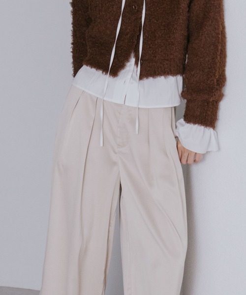 archives（アルシーヴ）の「サテンタックパンツ（その他パンツ・レディース・ネイビー/ブラウン/ベージュ・MEDIUM）」の7枚目の写真