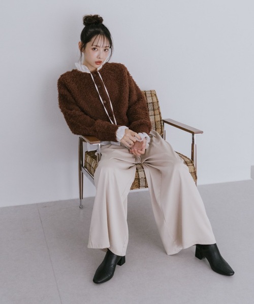 archives（アルシーヴ）の「サテンタックパンツ（その他パンツ・レディース・ネイビー/ブラウン/ベージュ・MEDIUM）」の11枚目の写真