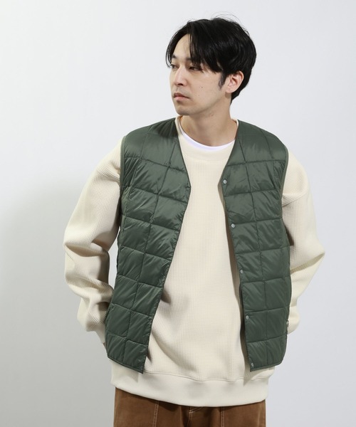 TAION(タイオン)の「【TAION】Vネックボタン インナーダウンベスト(ブルゾン・メンズ・カーキ/ブラック・LARGE/MEDIUM)」の8枚目の写真