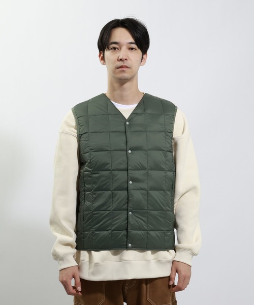 TAION(タイオン)の「【TAION】Vネックボタン インナーダウンベスト(ブルゾン・メンズ・カーキ/ブラック・LARGE/MEDIUM)」の9枚目の写真