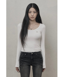 Basic U-neck T-shirt (ivory)