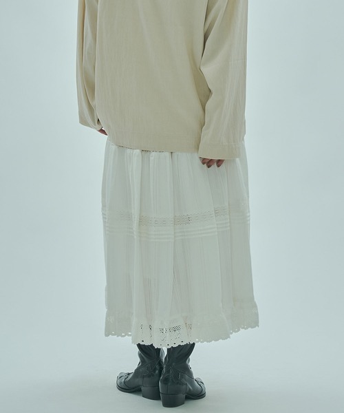 ROSE BUD（ローズバッド）の「(mag.by c)FRILL TIERED SKIRT（スカート・レディース・ホワイト/ブラック・ONE SIZE）」の6枚目の写真