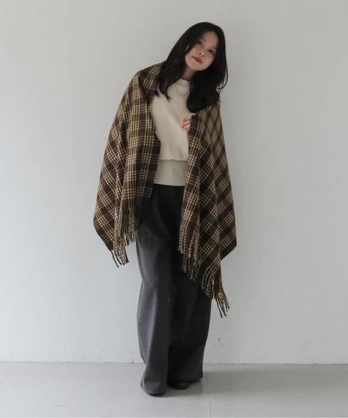 HER CLOSET（ハークローゼット）の「【HER CLOSET】ベーシックチェックマフラーBASIC CHECK MUFFLER（マフラー・レディース・ブラウン系その他/ホワイト系その他・FREE）」の18枚目の写真