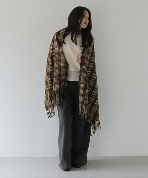 HER CLOSET（ハークローゼット）の「【HER CLOSET】ベーシックチェックマフラーBASIC CHECK MUFFLER（マフラー・レディース・ブラウン系その他/ホワイト系その他・FREE）」の19枚目の写真