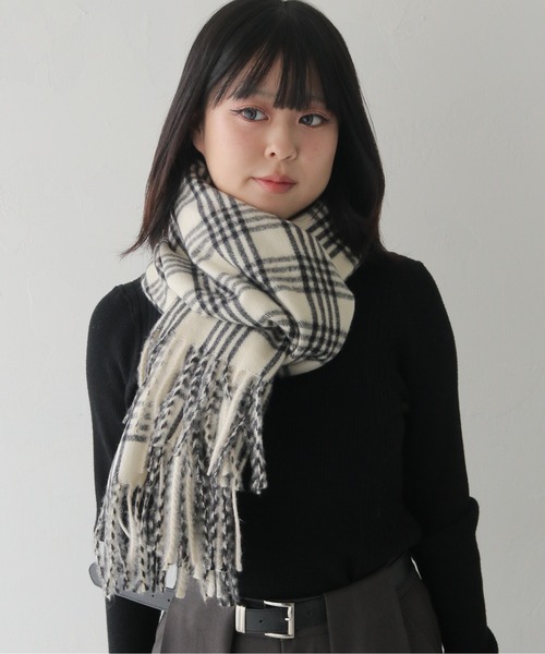 HER CLOSET（ハークローゼット）の「【HER CLOSET】ベーシックチェックマフラーBASIC CHECK MUFFLER（マフラー・レディース・ブラウン系その他/ホワイト系その他・FREE）」の12枚目の写真