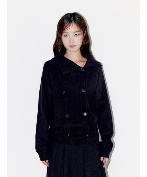OAFISH(オアフィッシュ)の「TWIN BUTTON CARDIGAN, BLACK(ニット/セーター・レディース・その他・FREE)」の1枚目の写真