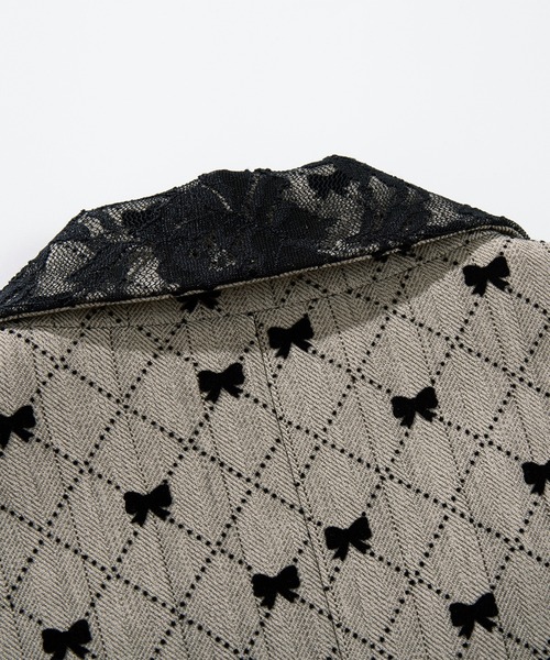 HOOK(フック)の「HOOK for girls -original- リボンキルティング柄 テーラードジャケット セットアップ可能(テーラードジャケット・レディース・ベージュ・LARGE/MEDIUM/SMALL)」の8枚目の写真