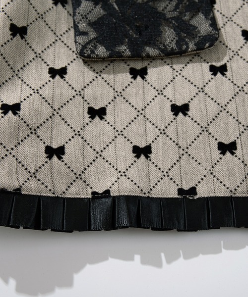 HOOK(フック)の「HOOK for girls -original- リボンキルティング柄 テーラードジャケット セットアップ可能(テーラードジャケット・レディース・ベージュ・LARGE/MEDIUM/SMALL)」の13枚目の写真