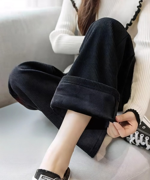 yuue' ( wear )（ユーイ）の「裏起毛コーデュロイワイドパンツ（その他パンツ・レディース・アイボリー/ブラック・FREE）」の2枚目の写真