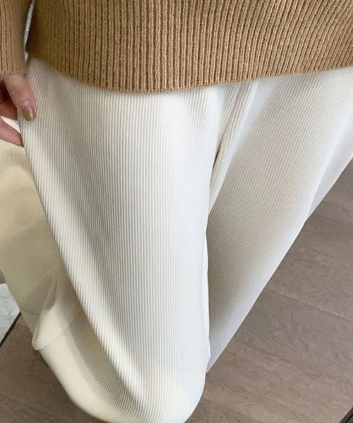 yuue' ( wear )（ユーイ）の「裏起毛コーデュロイワイドパンツ（その他パンツ・レディース・アイボリー/ブラック・FREE）」の5枚目の写真