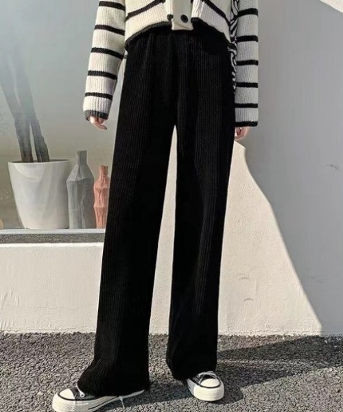 yuue' ( wear )（ユーイ）の「裏起毛コーデュロイワイドパンツ（その他パンツ・レディース・アイボリー/ブラック・FREE）」の19枚目の写真