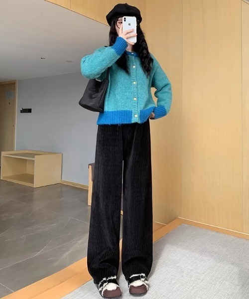 yuue' ( wear )（ユーイ）の「裏起毛コーデュロイワイドパンツ（その他パンツ・レディース・アイボリー/ブラック・FREE）」の12枚目の写真