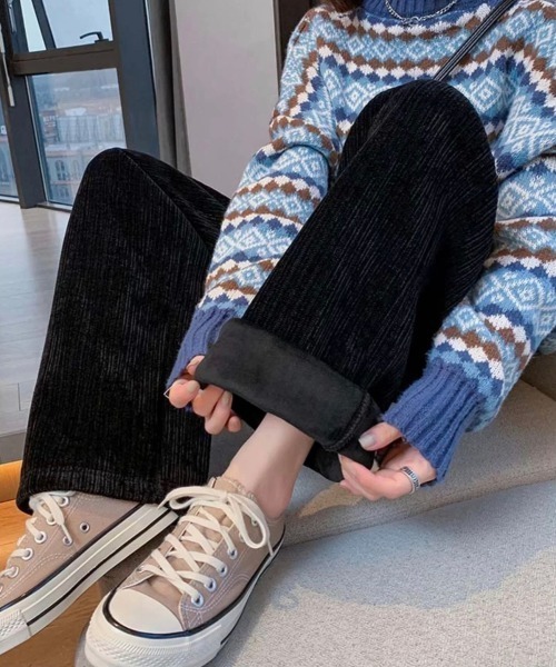 yuue' ( wear )（ユーイ）の「裏起毛コーデュロイワイドパンツ（その他パンツ・レディース・アイボリー/ブラック・FREE）」の15枚目の写真