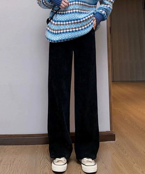 yuue' ( wear )（ユーイ）の「裏起毛コーデュロイワイドパンツ（その他パンツ・レディース・アイボリー/ブラック・FREE）」の16枚目の写真